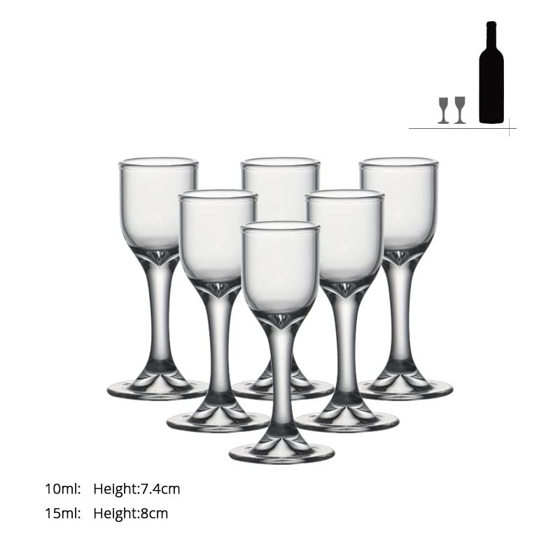 Set de 6 vasos mini soplados a mano 15ml miniatura 6