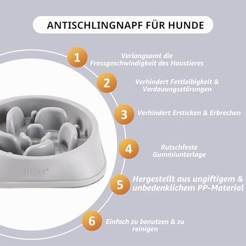 YINEYA 2 Stück Antischlingnapf Hunde, 2 Cups Schlingnapf Hunde, Hundenapf