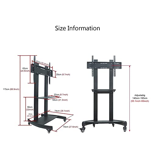 Soporte Universal Móvil para TV de Piso Ajustable en Altura miniatura 2