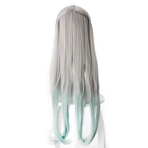 Perruque Nene Yashiro Hanako-Kun dégradé vert et blanc avec filet - 4