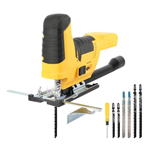 Scie sauteuse sans fil compatible avec les batteries DEWALT 18V et 20V, 2800 tr/min, sans balais, 7 vitesses, coupe en biseau ±45°, course de 18 mm, pour la...