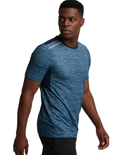 GEEK LIGHTING Men’s Workout Shirts Quick Dry Moisture Wicking Short Sleeve Round Neck Lightweight Reflective T Shirts Blue - image 4