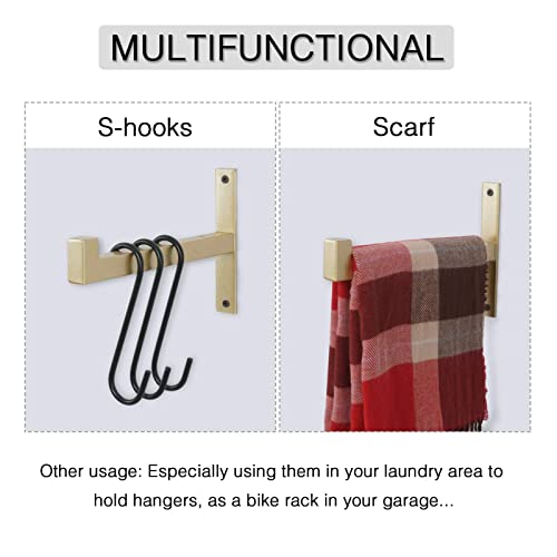 Ovov 4 Pcs Steel Heavy Duty Shelf Brackets Wall Mounted Industrial Metal Shelf Supports (Gold) 8" #TOP5