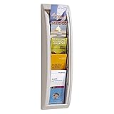  Paperflow Wandprospekthalter 18x65x9,5 cm 5xDIN A6 Fächer grau