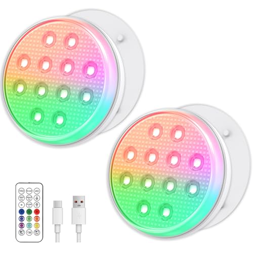 Tiudbeu Pool Lights, Submersible LED Lights with Remote, IP68 Waterproof
