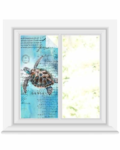 Vinilo Decorativo Ventana 17.7"x39.3" Azul Turquesa miniatura 2
