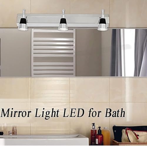 Lampe de miroir de bain à LED étanche avec 3 lumières orientables - 4