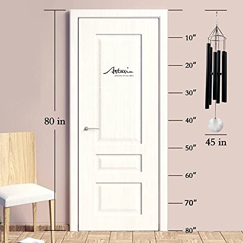 ASTARIN Outdoor Deep Tone,45Inch Sympathy Wind Chimes for Outside with 6 Tubes Tuned Relaxing Melody,Memorial Wind Chimes Large for Mom,Garden Decor,Black