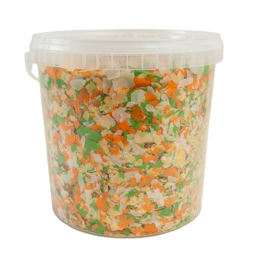 Walters Multi Pond Flakes 10L Tub (1kg) | Pond Fish Food for Goldfish Koi and all Cold Water Pond Fish | Floating Fish Food Flakes in Stay Fresh EasyTubs and Refill Bags