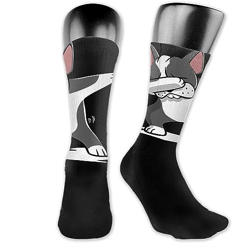 ODHHGDF Calcetines deportivos divertidos para hombre y mujer, calcetines divertidos para dabbing terrier, calcetines casuales atléticos antiampollas, calcetines divertidos para camping, senderismo al