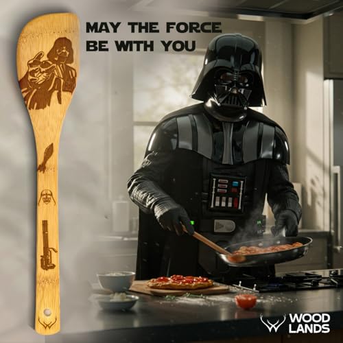 Image of Star Warz gifts Wooden Spoons for Cooking for Space Wars Fans - Wooden Utensil Set with Spatulas & Spoons, Heat-Resistant, Eco-Friendly Kitchen Utensils for Non-Stick Cookware