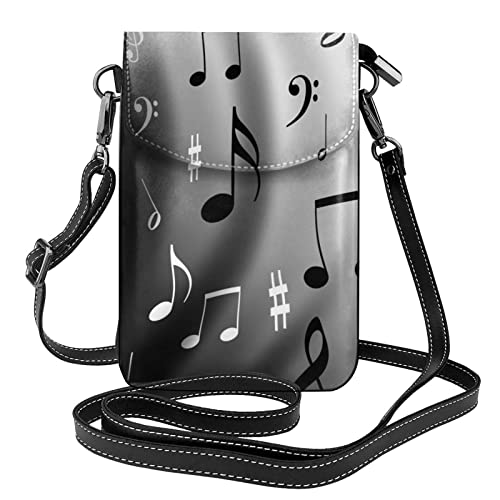 Sac à bandoulière bleu téléphone imprimé notes de musique et étoile de mer