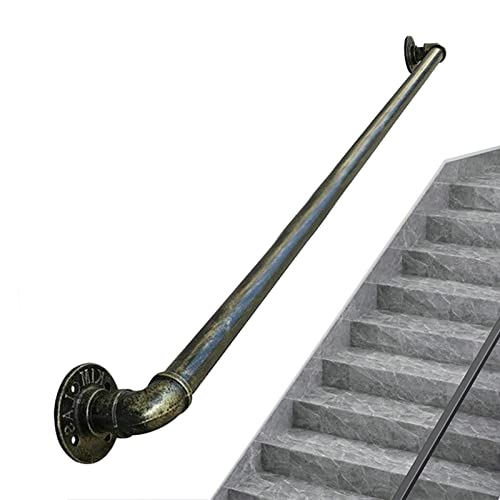 Rampe d'escalier en fer forgé extérieur intérieur barre support bronze 13ft - 2