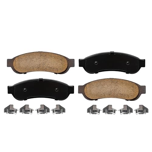 Image of Detroit Axle - Brake Pads for 2005-2012 Ford F-250 F-350 Super Duty, Front and Rear Ceramic Brake Pads w /Hardware 2006 2007 2008 2009 2010 2011 Replacement