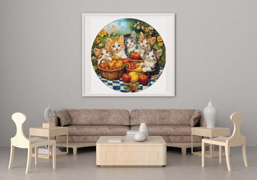 Image of Moohue Stamped Cross Stitch Kits for Adults Animals Cats and Fruit 14CT Pre Printed Cross Stitch Kits for Beginners (Animals Cats and Fruit)
