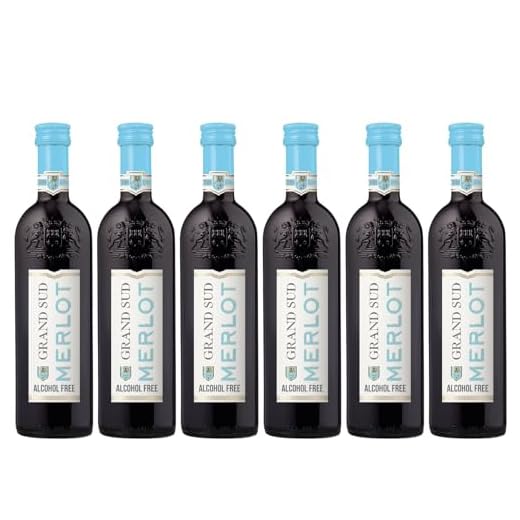 Grand Sud - Vin Rouge désalcoolisé, Merlot sans alcool (6 x 0,25 L)