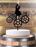 Steampunk Wedding Cake Toppers Personalized Gears