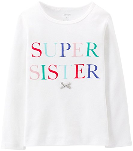 T-shirt Super Sister Carter's blanc 6 mois le cadeau de naissance parfait