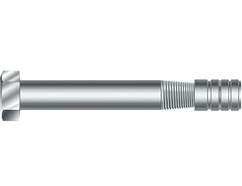 MKT Zinc Plated Taper Bolt Anchor with Expansion Nut, 3/4" Diameter x 4-1/8" Length, 3/4" Hole Diameter Box of 20
