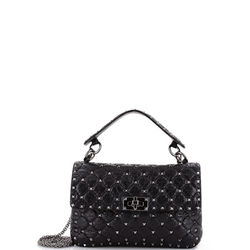 Valentino Garavani, Pre-Loved Rockstud Spike Flap Bag Quilted Leather Medium,
