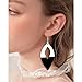 REELMAR Black and White Acrylic Earrings for Women Dangle Trendy Leaf Drop Two Tone Earrings Fashion Geometric Acrylic Statement Earrings Boho Bohemian Lightweight Jewelry (Leaf Drop)