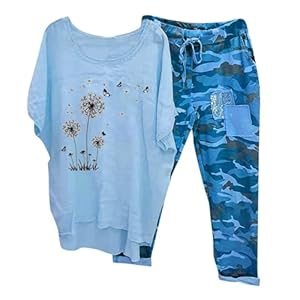 Briskorry Damen Zweiteiler Set Shirt Hose