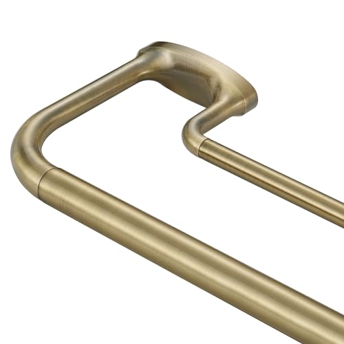 Mayrhyme Tringle à rideaux double réglable pour fenêtres, épissure interne de 2,5 cm avant et 1,6 cm arrière avec embouts et supports en aluminium (bronze...