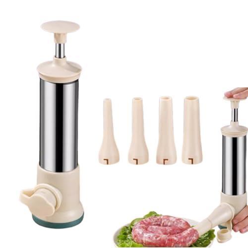Smavles Manueller Wurstfüller mit 4 Düsen für Fleischwolf Wurstfüller Manuell Küchenutensilien für hausgemachte Würste Smavles Manueller Wurstfüller mit 4 Düsen für Fleischwolf Wurstfüller Manuell Küchenutensilien für hausgemachte Würste
