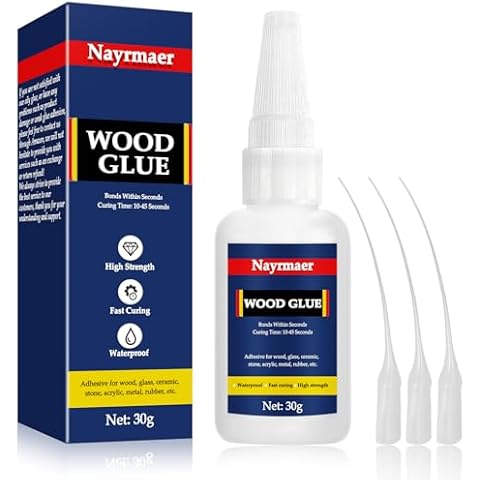 Wood Glue, 30g Super Glue for Wood, CA Glue for Wood Working, Fast Drying Wood Glue for Wood, Furniture, Balsa and Crafts (WGN1-30g) Cover