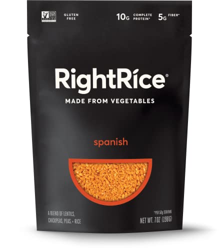 RightRice - Spanish (7oz. Pack of 1) - Made from Vegetables - High Protein, Vegan, non GMO, Gluten Free