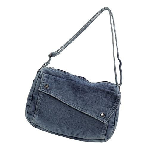 Japanese Washed Jeans Crossbody Purse Large Capacity Shoulder Bag Casual Satchel for Men and Women3