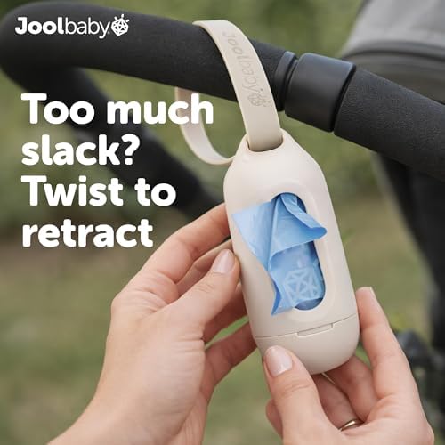 Jool Baby Disposable Diaper Bag Dispenser (Oatmeal) + 3 Refill Rolls (Lavender-Scented) - Attaches to Stroller or Diaper Bag for On-the-Go Convenience - 5