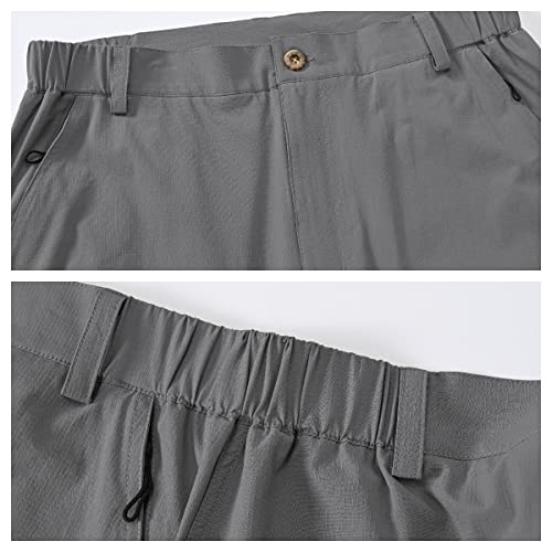 Yukaichen Men's Water Resistant Ripstop Cargo Pants, Lightweight Hiking Travel Pants-Resilient Waistband Casual Pants With Mutil Pockets Dark Grey #TOP2