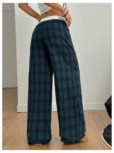 Image of SOLY HUX Women's Plaid Checkered Pants Flannel Pajama Pants with Pockets