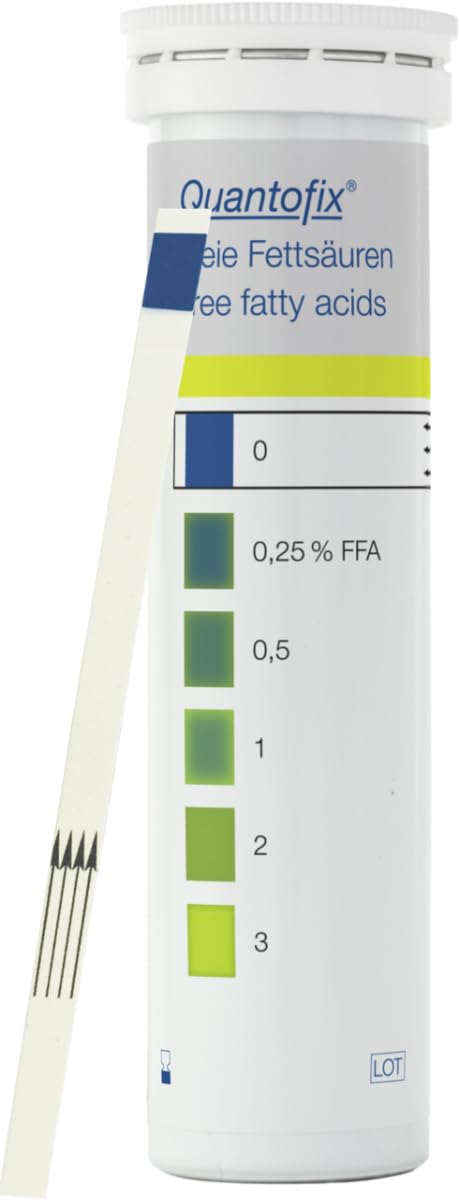 QUANTOFIX Free Fatty Acids Test Strips, Semi-Quantitative Analysis, 50 Tests per Pack, 0-3% FFA Range, Professional Laboratory Grade-image-47