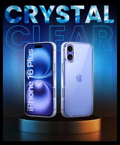 Image of WOW IMAGINE Crystal Clear Transparent Back Case Cover Compatible with iPhone 16 Plus | Full Device & Camera Protection Shockproof TPU | Flexible Silicone Back Cover Case - Transparent