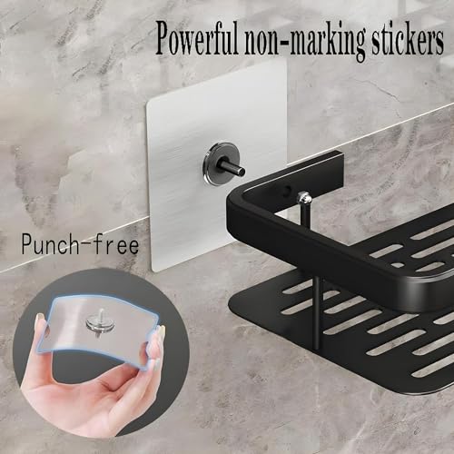 Image of Boniry 2 Pcs Aluminium Heavy Duty Self Adhesive Wall Shelf, Modern Style, Bathroom Shelf Organiser