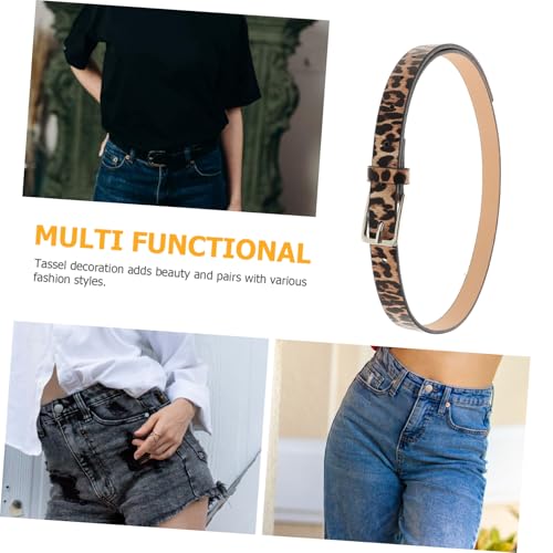 Fashionable Leopard Print Waist Belt for Women Casual Accessory for Jeans and Dresses Soft Pu Material Unique Buckle Stylish Animal Print Design3
