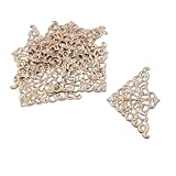 [ソゾミ株式会社] 「透三角C」 40個入 透かしパーツ コーナー 装飾 三角形 C デコパーツ 透かし フォト 角 飾り レジン ビジュー パーツ 32mm×51mm マットゴールド