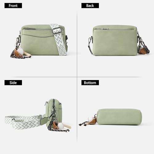 TANTOMI Crossbody Bags for Women, Vegan Leather Crossbody Purses for Women, Triple Zip Cell Phone Shoulder Bag Handbags with Adjustable Wide Strap — view 5
