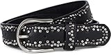 facilmente accorciabile styleBREAKER Cintura con borchie di diversi colori, cintura, accorciabile, unisex 03010071, colore:Nero, Taglia:80cm