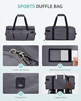 ECOHUB 40L Gym Bag for Women Men Water Resistant Sports Duffle Bag with Shoe Compartment & Wet Pocket, Travel Weekender Camping Backpack — image 8