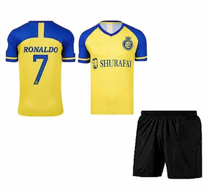 Football Jersey Home KIT with Black Shorts- for Men and Sports Jersey 21-22