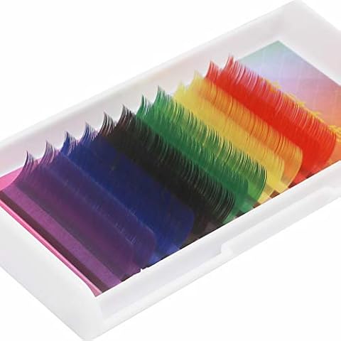 Vayator Color Lashes Thickness 0.15 D Curl Purple Blue Brown Green Red Yellow Eyelash Extensions Individual Colored Eyelashes False Mink Eyelashes (16mm) Cover
