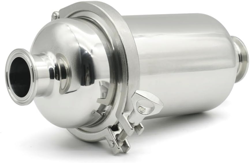 Short Inline Filter Suitable 38mm Ferrule OD 50.5, for 38 Pipeline Tri Clamp SUS 304 Stainless Steel Homemade Beer Brewing(300 Mesh)