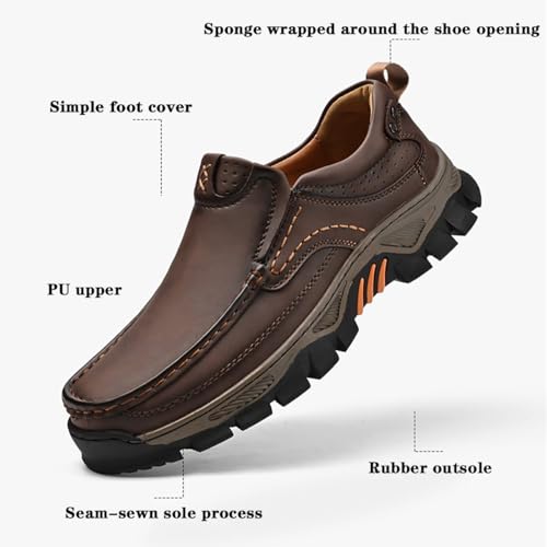 Caipcmall Mens Orthopedic Shoes,Caipcmall Mens Orthopedic Shoes Slip On, Casual Loafers for Men Non Slip Comfortable Shoes(Grey,9)3