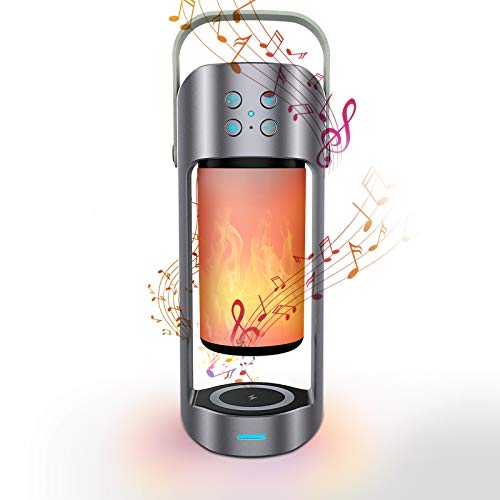 KKUYI Led Flame Bluetooth Speaker, Portable Wireless Night Light Stereo Flame Speaker Bluetooth with HD Audio & Enhanced Bass, for iPhone/iPad/Android