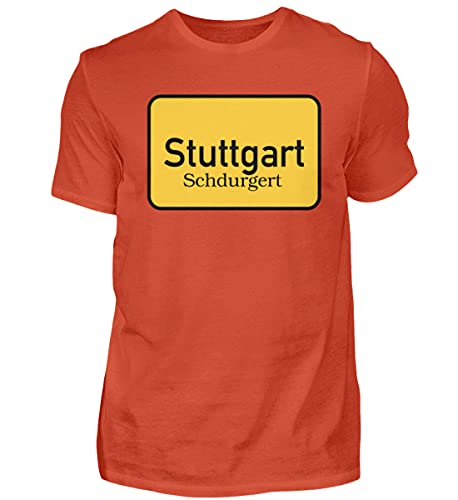 T-shirt Stuttgart homme Schdurgert rouge L - Haut souabe à col rond