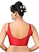 Madhu Fashion Womens Solid Pattern Sleeveless Padded Readymade Saree Blouse (Red; 36)