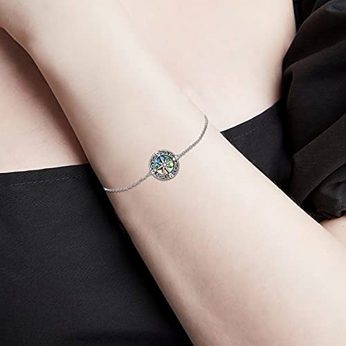 ONEFINITY Lighthouse/Compass Bracelet For Women Sterling Silver Lighthouse/Compass Pendant Bracelet Abalone Shell Birthday Jewelry Gift For Lover2
